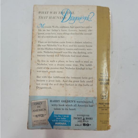 Dragonwyck Anya Seton 1959 Cardinal Vintage Gothic Romance Paperback‎ Novel Rare - Picture 5 of 10